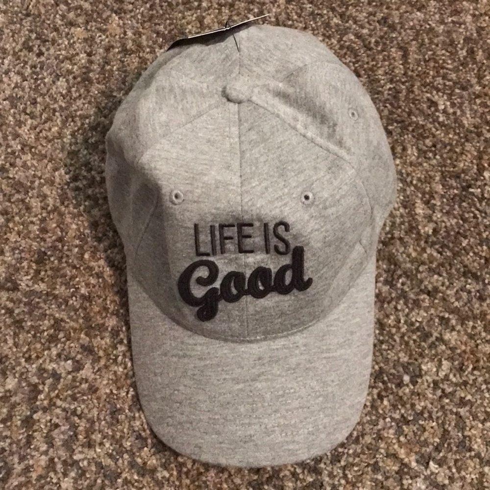 Life Is Good Gray Hat with Black Embroidered Logo
